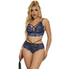 Subblime - 954062 Soutien-Gorge + Culotte Dentelle Bleu S/M